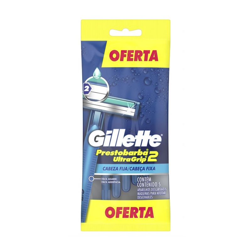 Aparelho Barbear Prestobarba 2 Masc Com 5 Oferta (7500435160674)