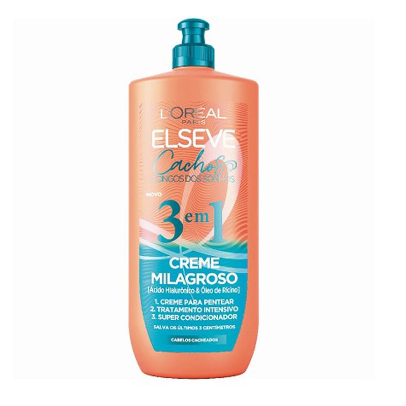 Creme Milagroso 3 em 1 L'Oréal Paris Elseve Cachos Longos dos Sonhos, 500ml (7899706197526)