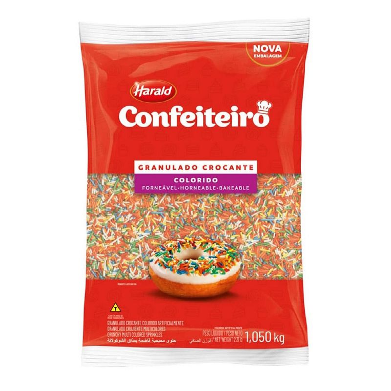 Chocolate Granulado Crocante Colorido Harald 1,050Kg (7897077820678)