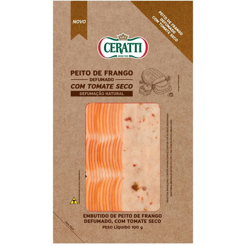Peito Frano Ceratti Defumado Tomate Seco 100g Fatiado (7898618520743)