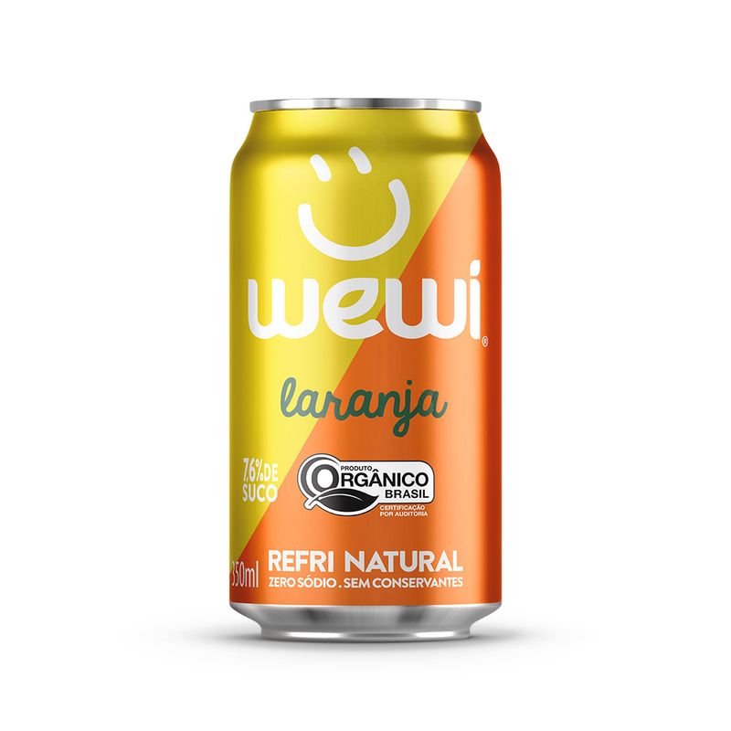 Bebida Gaseificada Wewi Laranja Orgânica 350ml Lata (7898950338044)