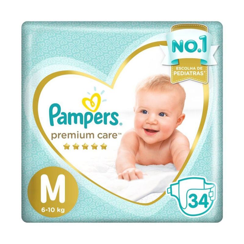 Fraldas Pampers Premium Care M 34 Unidades (7500435132367)