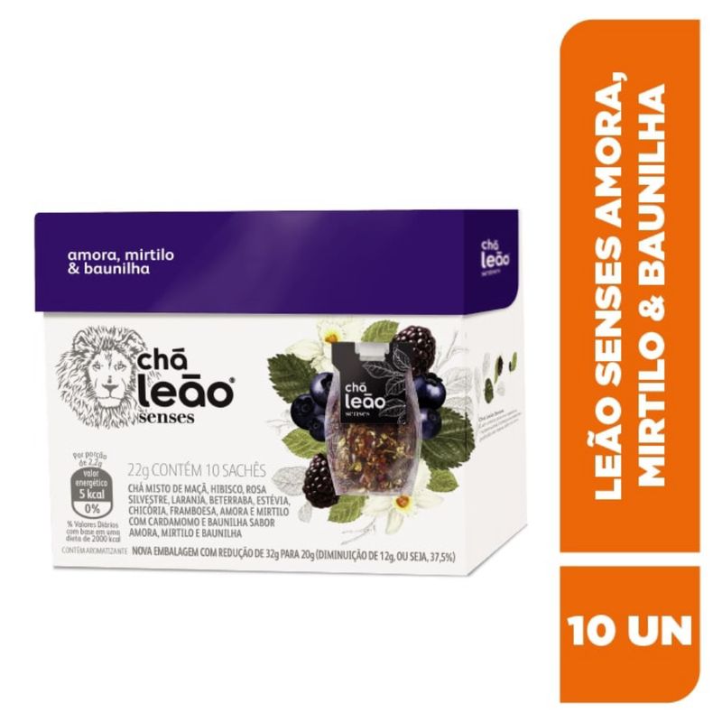 Chá Leão Senses Amora, Mirtilo & Baunilha 220g (7891098041197)