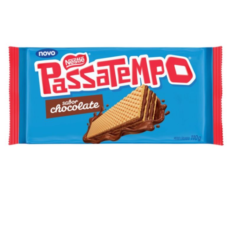 Biscoito Wafer Passatempo 110g Chocolate (7891000337370)