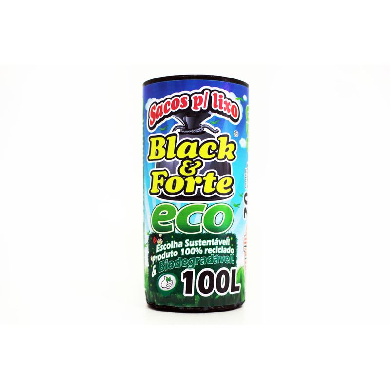 Saco Lixo Black Fort Biodegradavel 100L Com 20 (7897895800289)