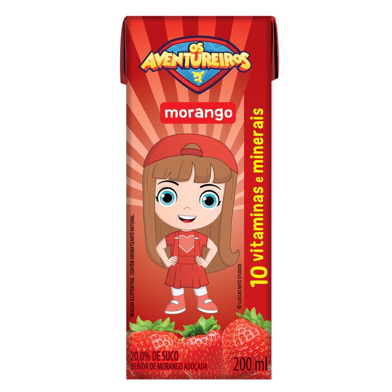 Bebida Com Suco Aventureiros Morango 200ml (7898966688218)