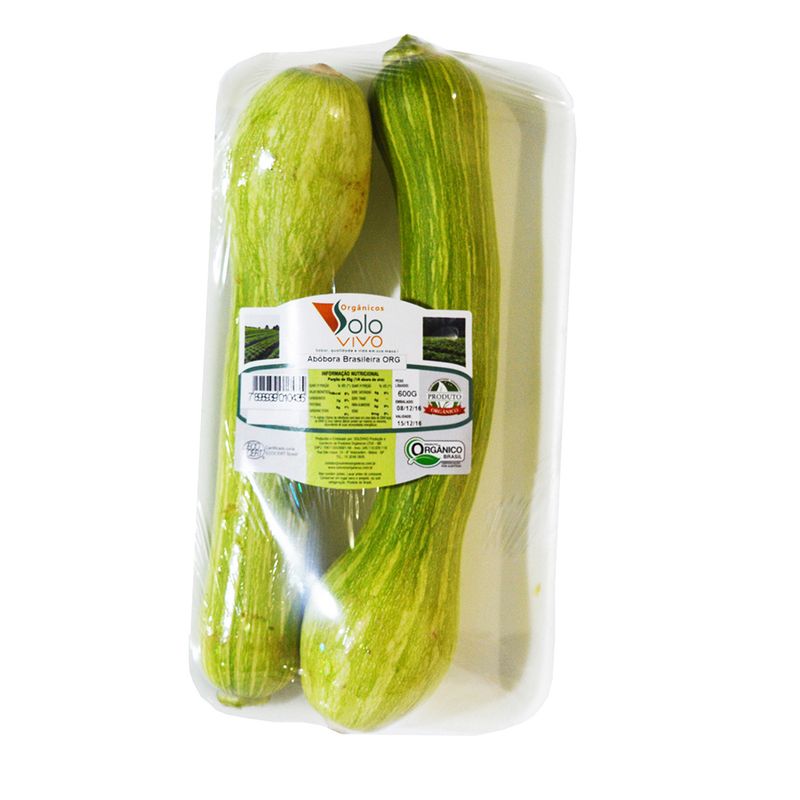 Abobrinha Brasileira Orgânica Solo Vivo 600g (7898939010435)