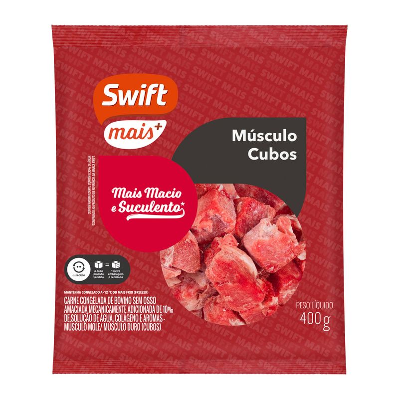 Carne Bovina Músculo Mole Swift 400g Cubos (7899567297304)