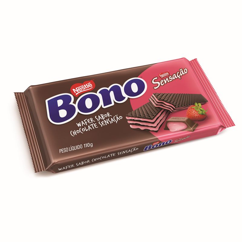 Biscoito Bono Wafer Morango Sensacao 110g (7891000285633)