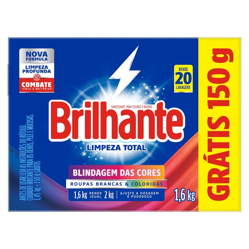 Lava roupa sanitizante Brilhante em pó 16kg (7891150081727)