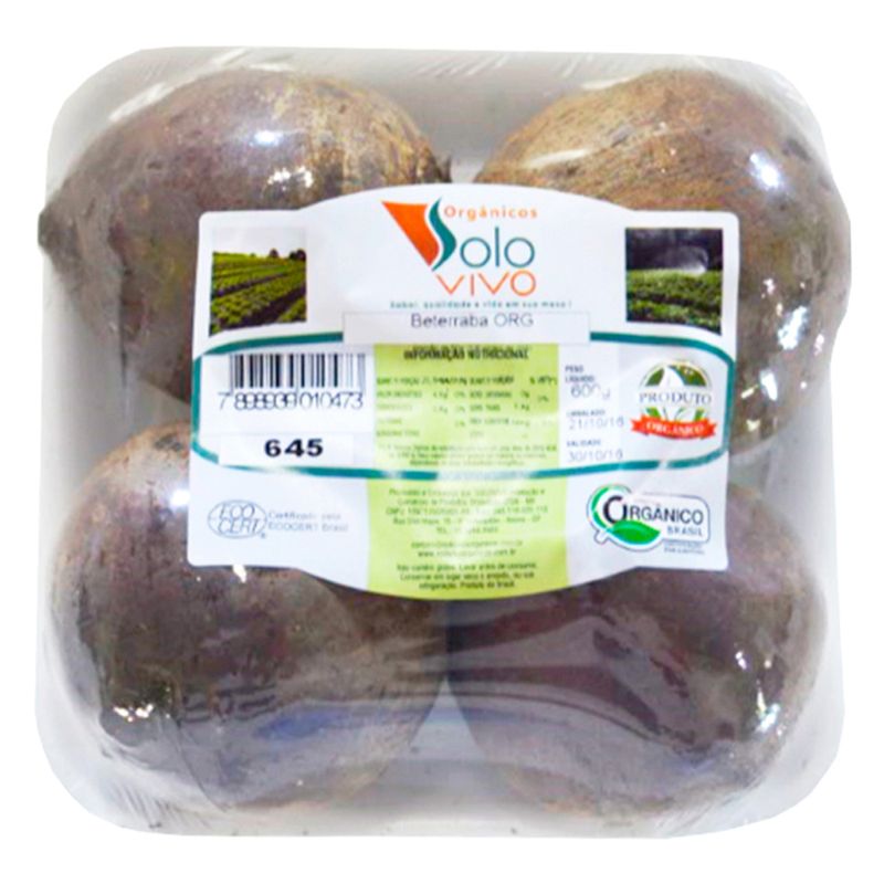 Beterraba Orgânica Solo Vivo 600g (7898939010473)