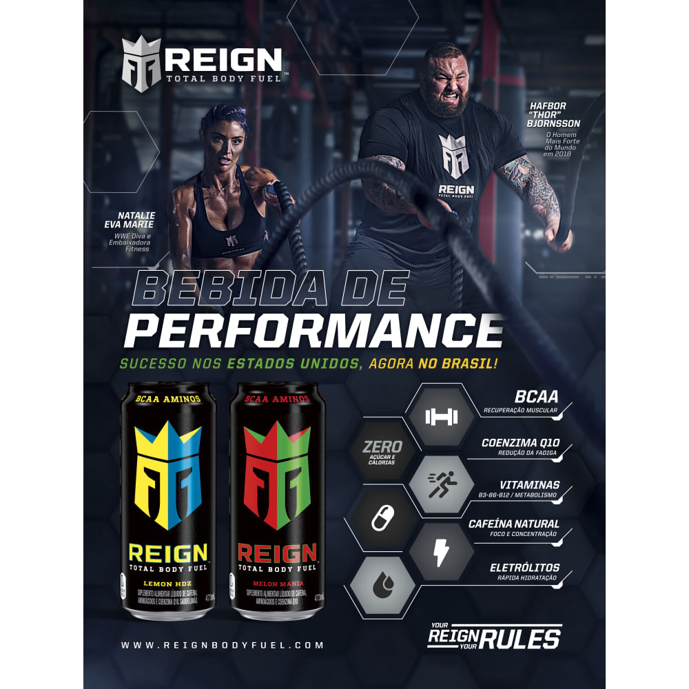 Suplemento Alimentar Reign 473ml Lata Zero Melon
