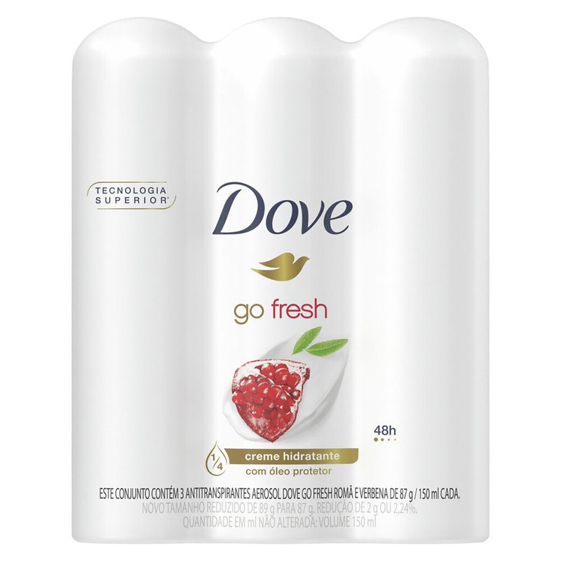 Desodorante Aerosol Dove 87g Feminino Roma e Verbena Com 3 (7891150069558)