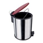 LIXEIRA-INOX-EURO-5L-C-PEDAL-VERMELHA
