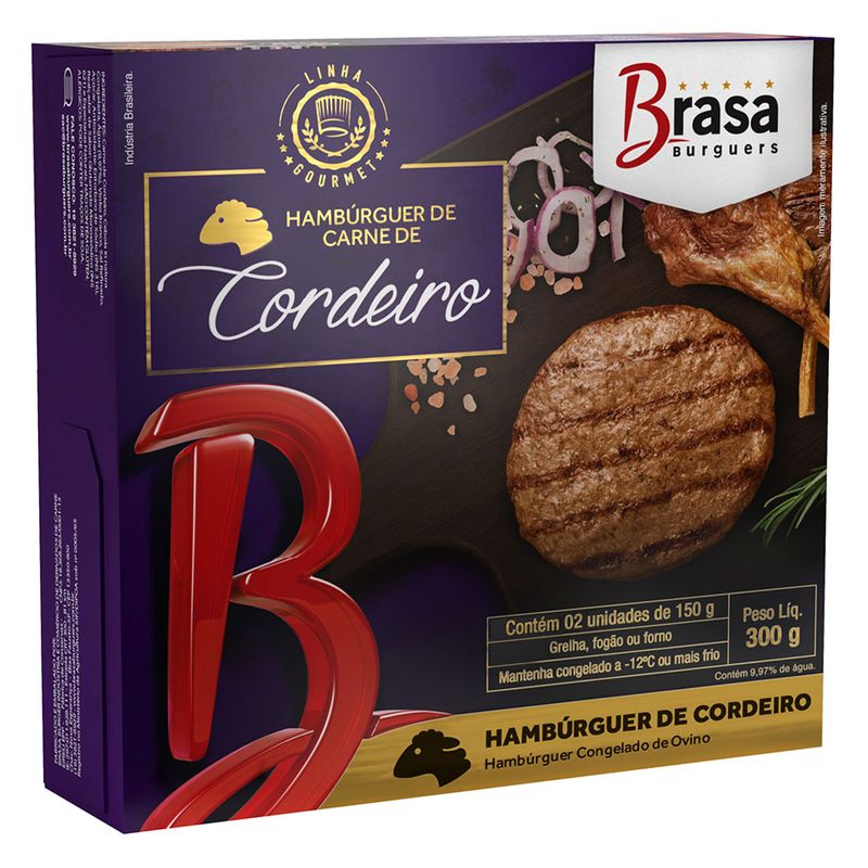 Hamburguer Brasa Burguers 300g Cordeiro (7898600720090)