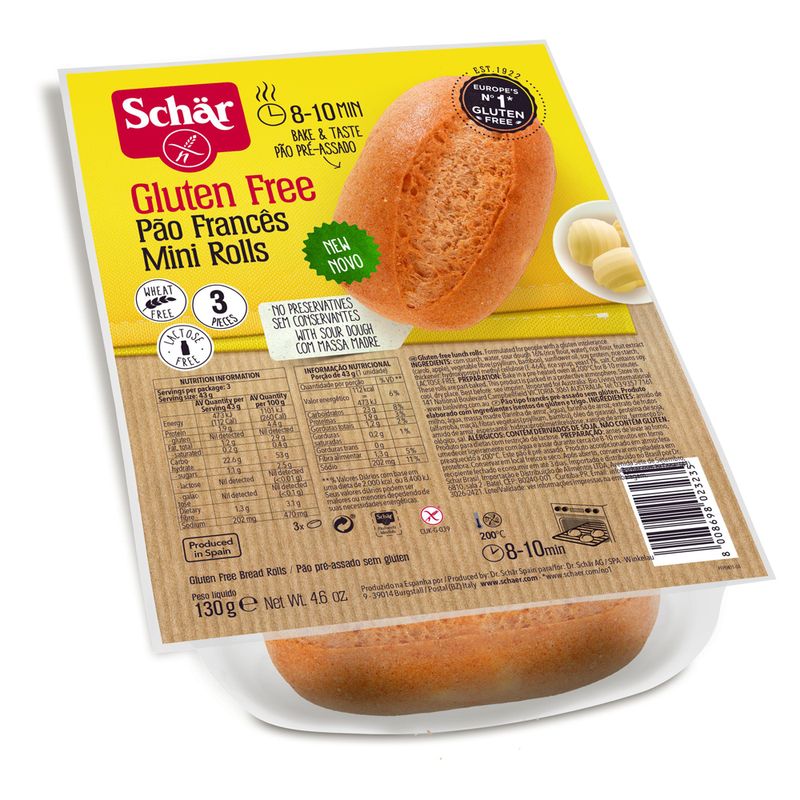 Pão Francês Schar 130g Sem Gluten (8008698023235)