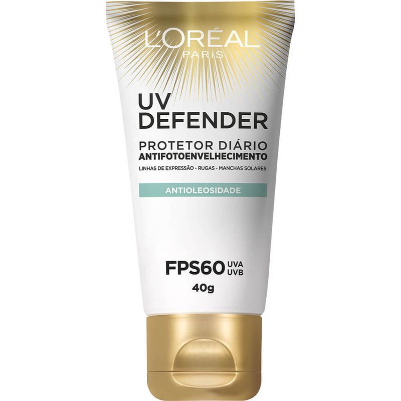 Protetor Solar Facial L'Oréal Paris UV Defender Antioleosidade FPS 60, 40g (7899706181723)