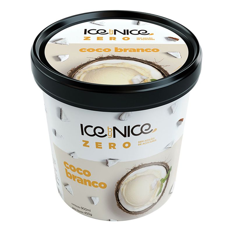Sorvete Ice By Nice 900ml Zero Coco Branco (7898940814121)