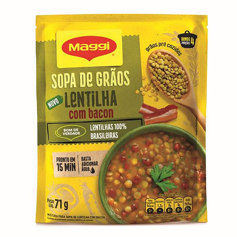 Sopa Instantânea Maggi Lentilha Com Bacon 71g (7891000344903)