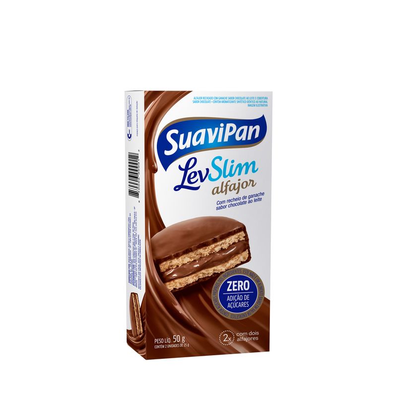 Alfajor Suavipan Levslim Chocolate Leite 50g (7898115900819)