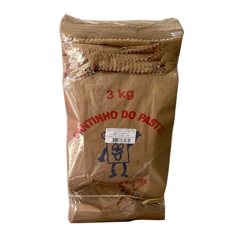 Sacso de papel Cantinho do Pastel 3kg (7898516670724)