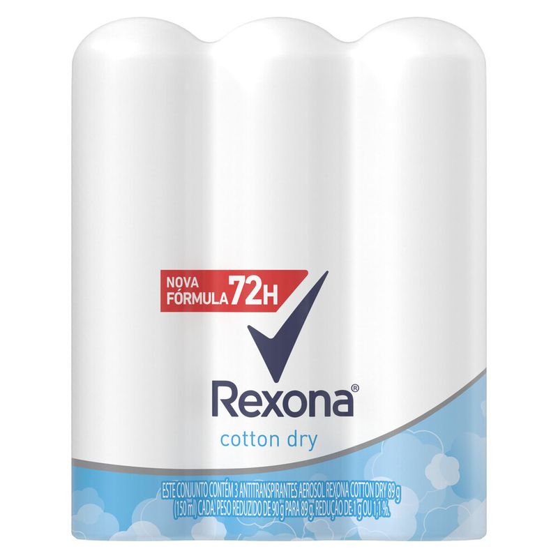 Desodorante Aerosol 89g Feminino Cotton Com 3 (7891150069541)