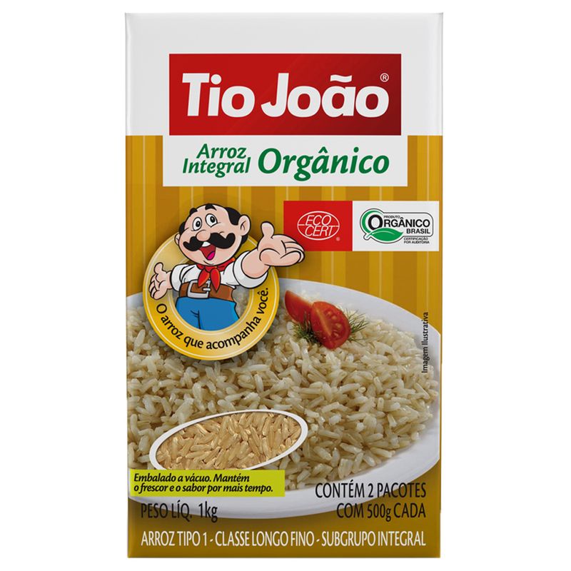 Arroz Orgânico Tio Joao 1kg Integral (7893500034827)