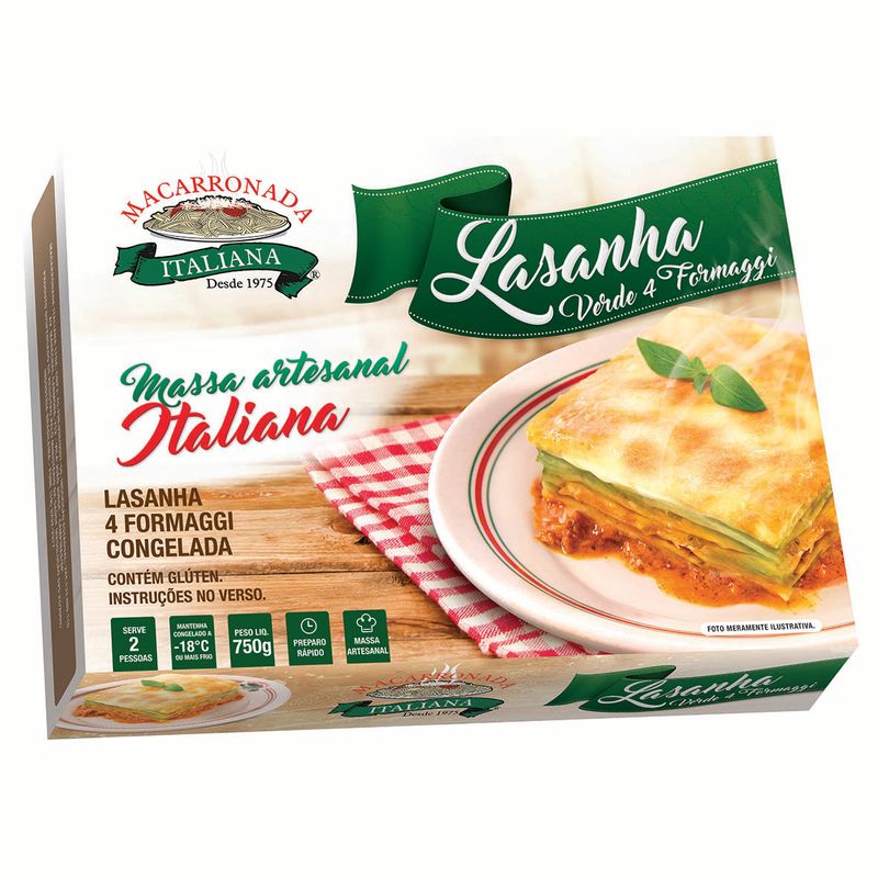 Lasanha Verde 4 Formaggi Macarronada Italiana 750g (7898270430091)