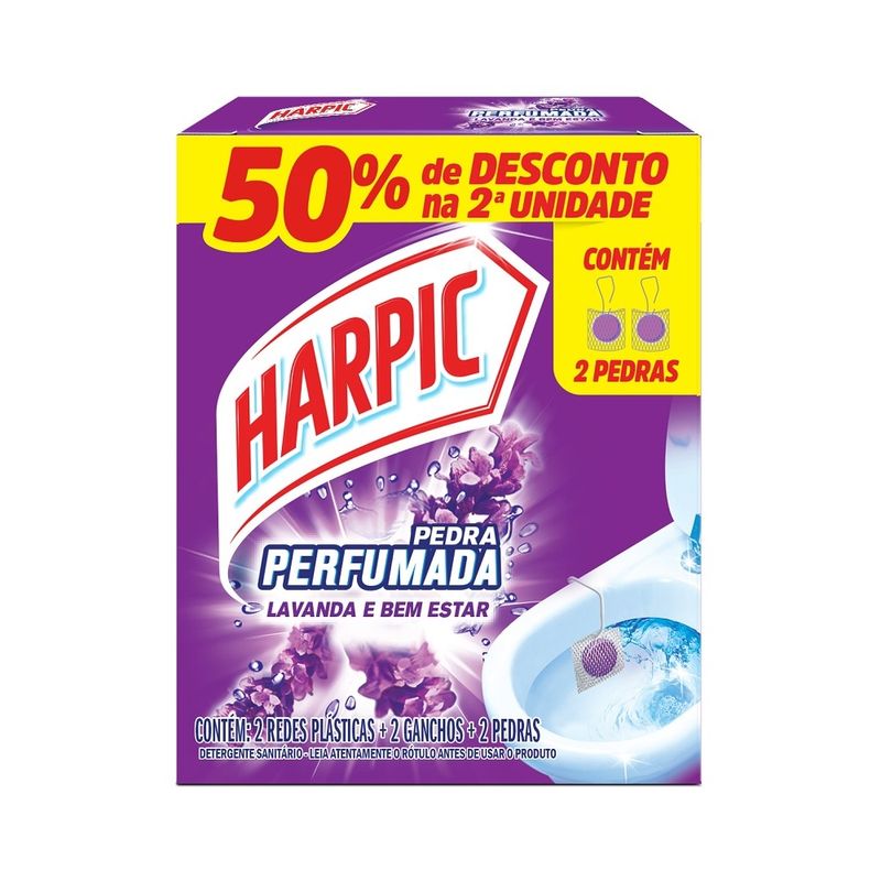 Pedra Sanitária Harpic Lavanda Com 2P 50% Desconto 2 Unidade (7891035002359)