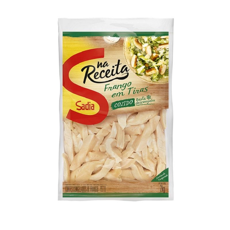 Peito de Frango Tiras Sadia Cozido Temperado Congelado 2kg (7891515522353)