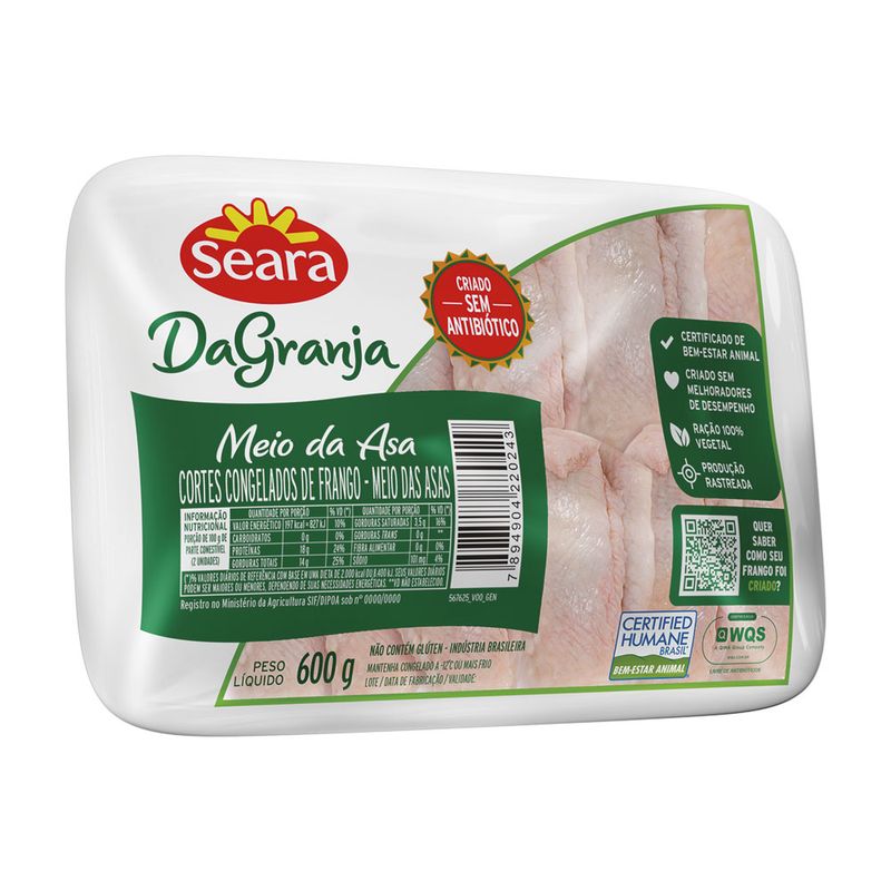 Meio da asa bandeja DaGranja 600g (7894904220243)