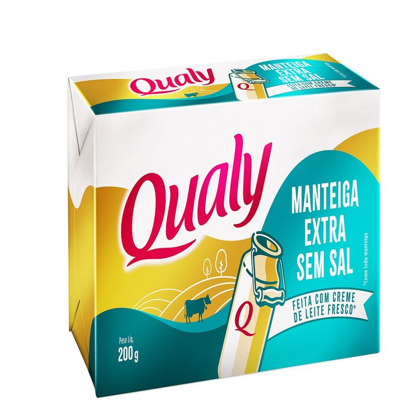 Manteiga em tablete sem sal Qualy 200g (7891515557447)