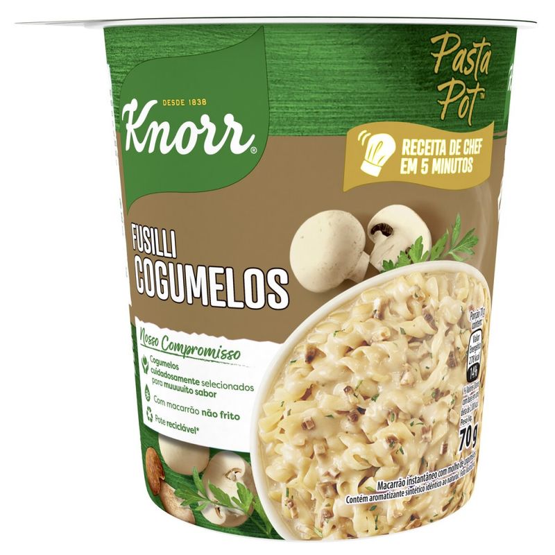 Macarrão Instantâneo Knorr 70g Pote Cogumelo (7891150079427)