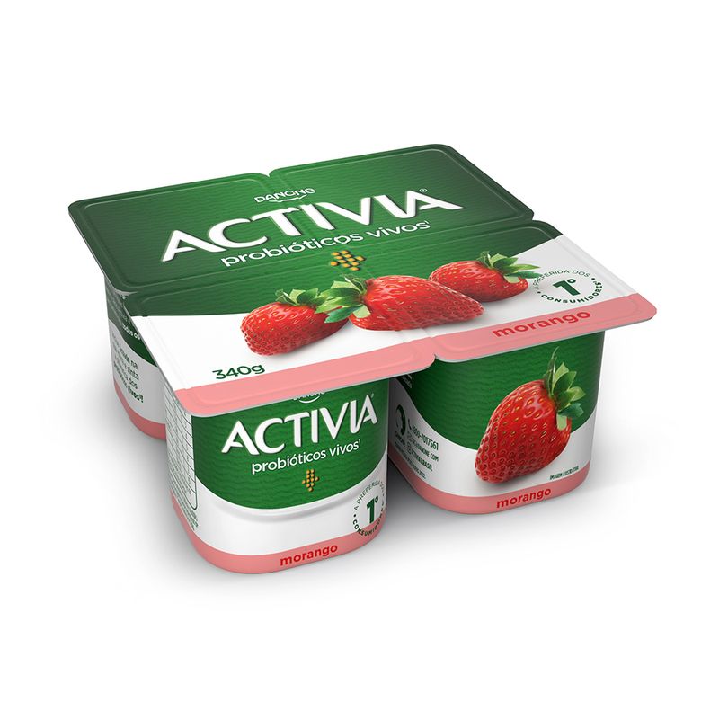 Leite Fermentado Polpa Activia Morango 340g (7891025123163)