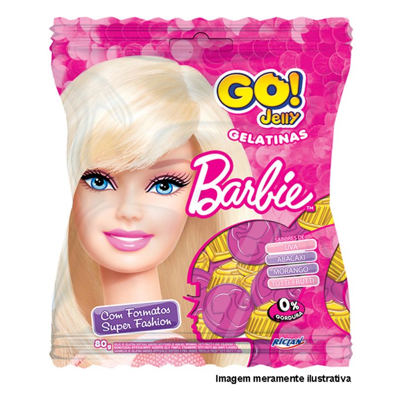 Bala Gelatina Go Jelly 80g Barbie (7891151032766)