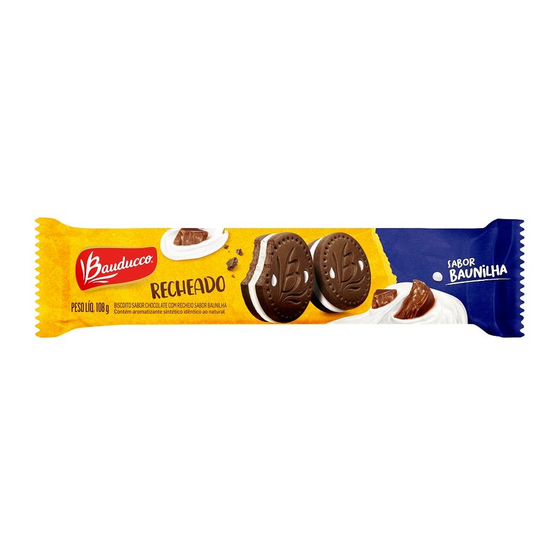 Biscoito Recheado Bauduco Baunilha 108g (7891962065908)