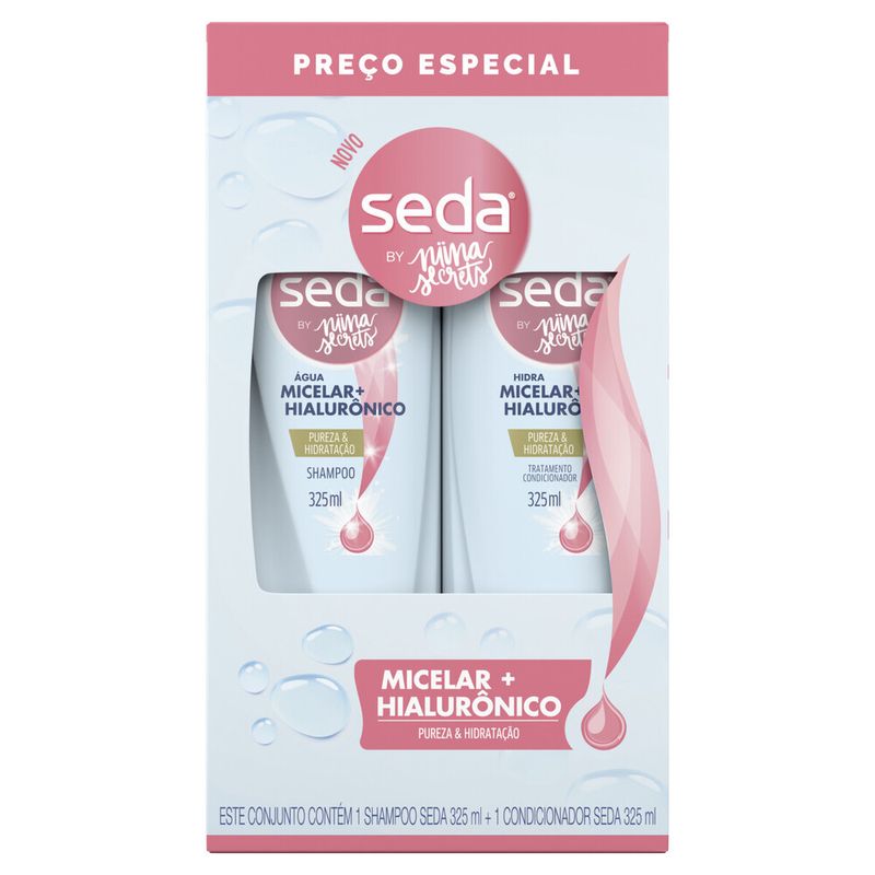 Shampoo E Condicionador Seda 325ml Pr Esp Micelar Hialurônic (7891150084797)