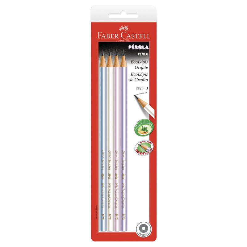 Lapis Grafite Faber Castell Max Perola Com 4 (7891360641131)