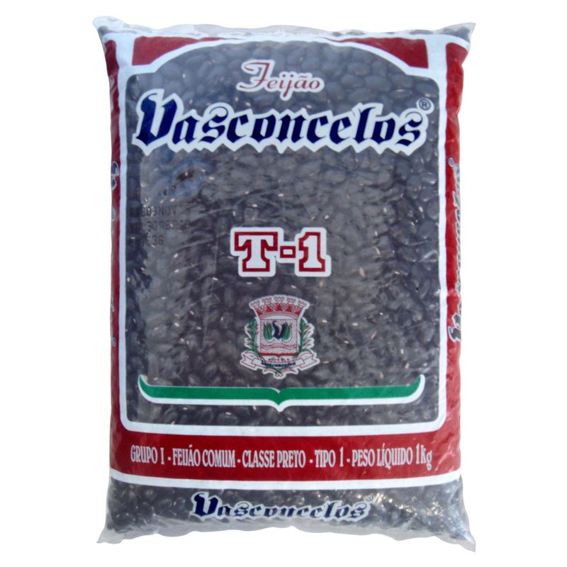 Feijão preto Vasconcelos 1kg (7898949924258)
