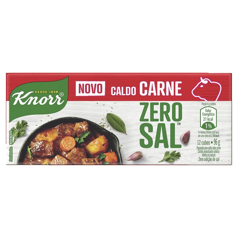 Caldo Em Tablete Knorr Zero Sal Carne 96g (7891150084919)