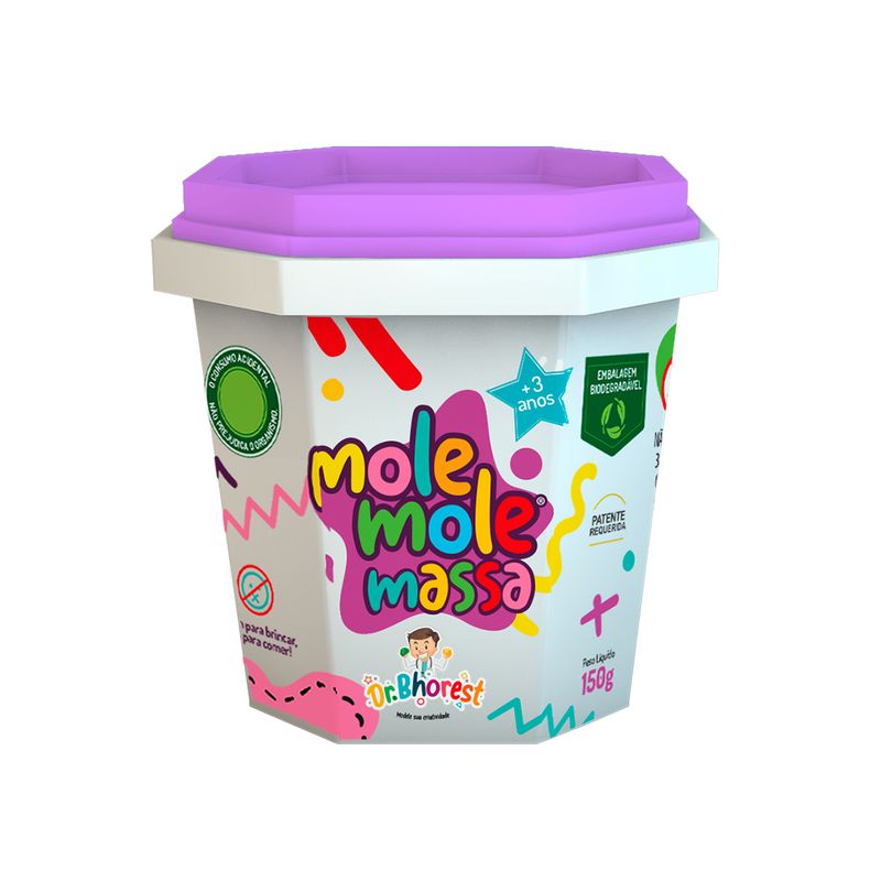 Massa Modelar Dr Bhorest 150g Mole Lilás (7898692660199)
