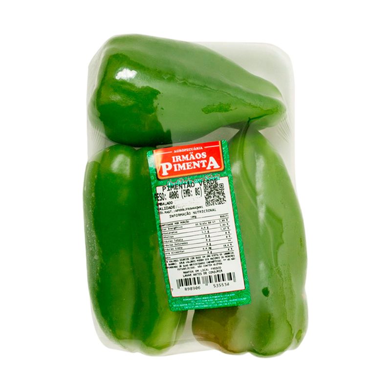 Pimentão Verde Irmãos Pimenta Bandeja 400g (7898906535534)