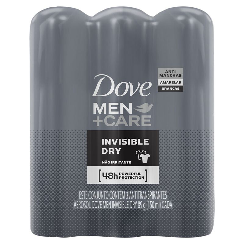 Desodorante Aerosol Dove Men 89g Invisible Dry Com 3 (7891150069497)
