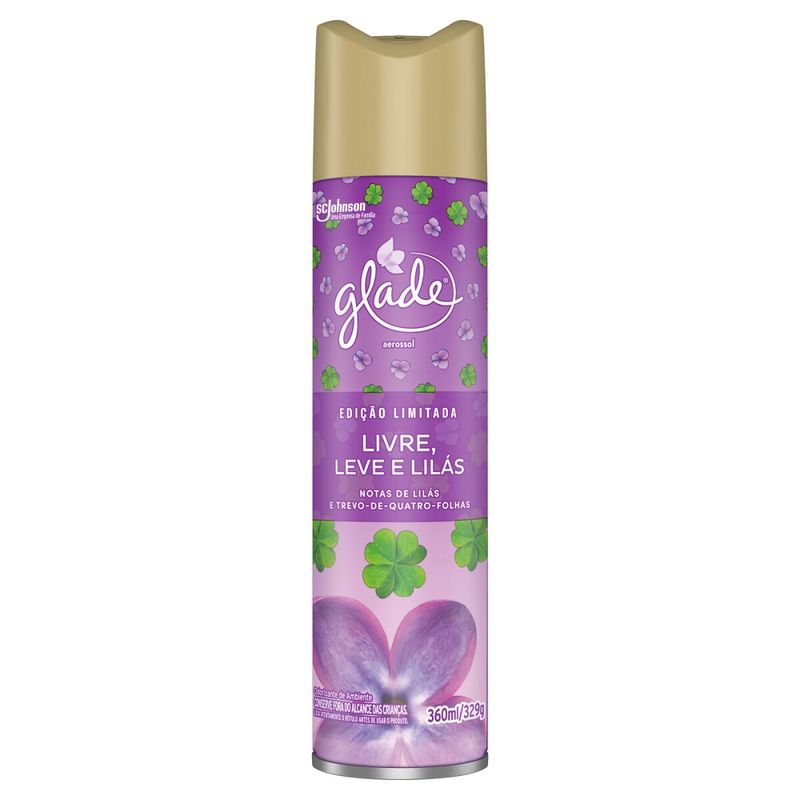 Odorizador Aerosol Glade 360ml Ed Limitad Livre Leve Lilas (7894650007297)