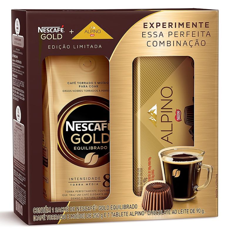 Kit Café Nescafé Gold e Chocolate Alpino (7891000807118)
