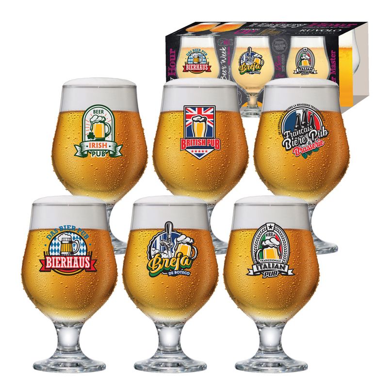 Jogo Taça Ruvolo Beer Master 6 Peças (7899619915989)