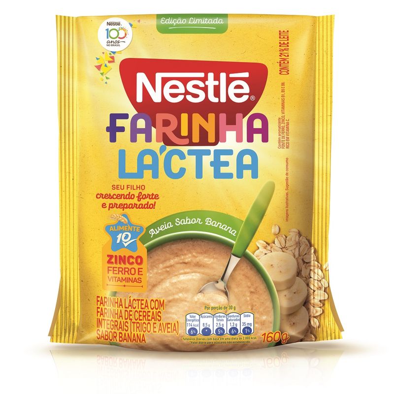 Farinha Láctea Nestlé 160g Sachê Aveia Banana (7891000336090)