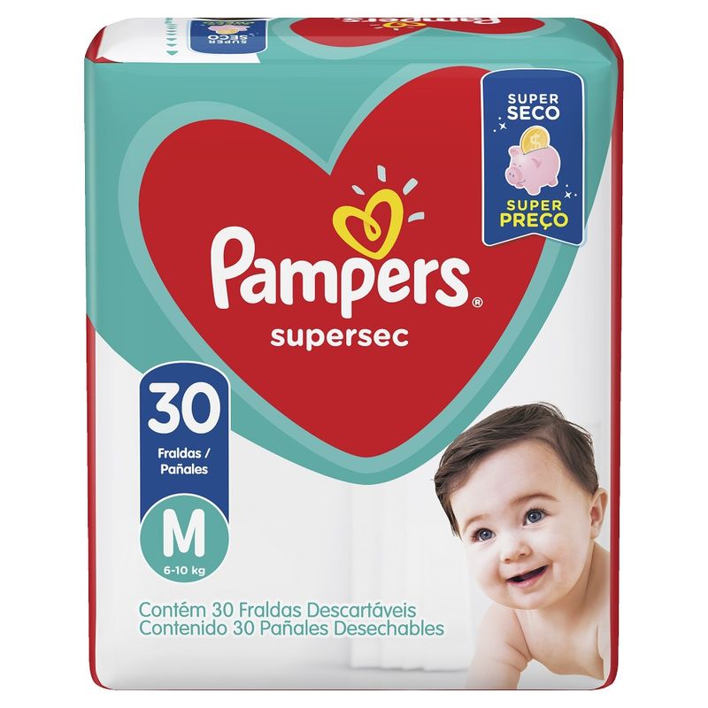 Fraldas Pampers Supersec M 30 Unidades (7500435132725)