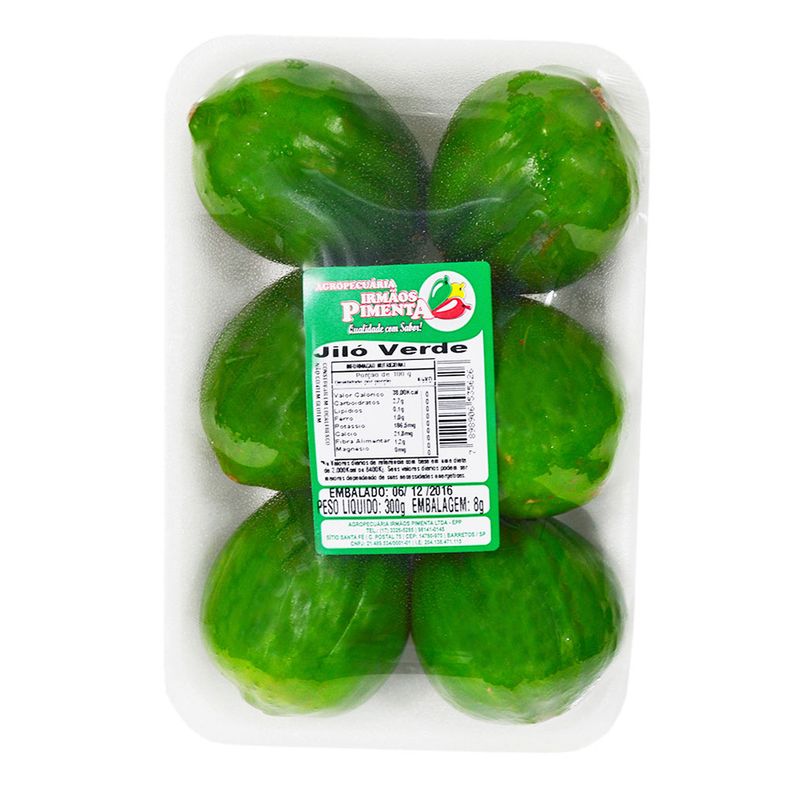 Jiló Verde Irmãos Pimenta Bandeja 300g (7898906535626)