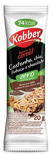 Barra de Cereal Kobber Zero Chia E Linhaça 60g (7891772155363)
